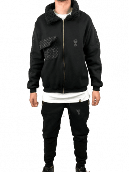 kit all black jaqueta calça jogger