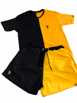 kit  black yellow 2 peças 