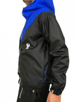 Jaqueta corta vento V preto azul
